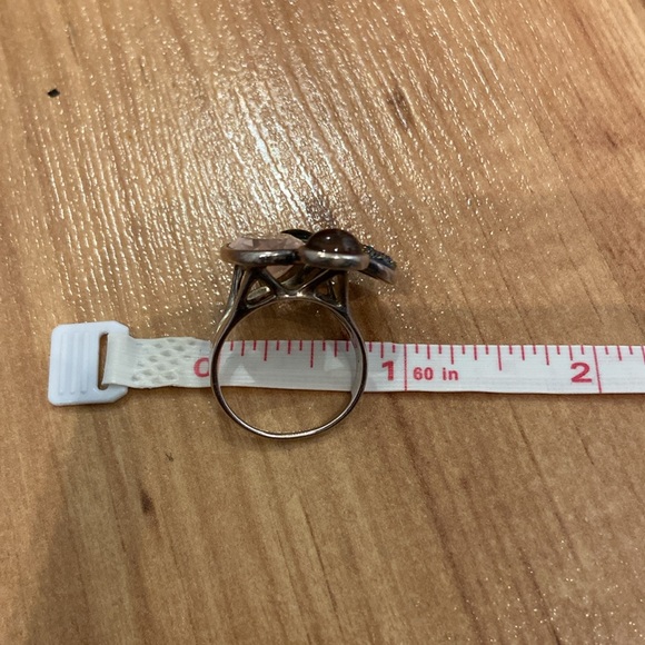 Chunky Milor Italy sterling mixed crystal ring 8 & earrings lot - Picture 5 of 10